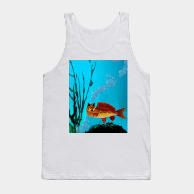 Gold Fish Kitty Tank Top by Loveday101